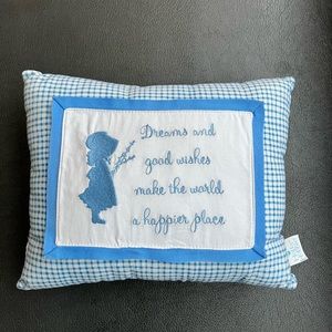 Holly Hobbie Decorative Blue Patchwork Pillow Nostalgic Dream Love Retro 2004